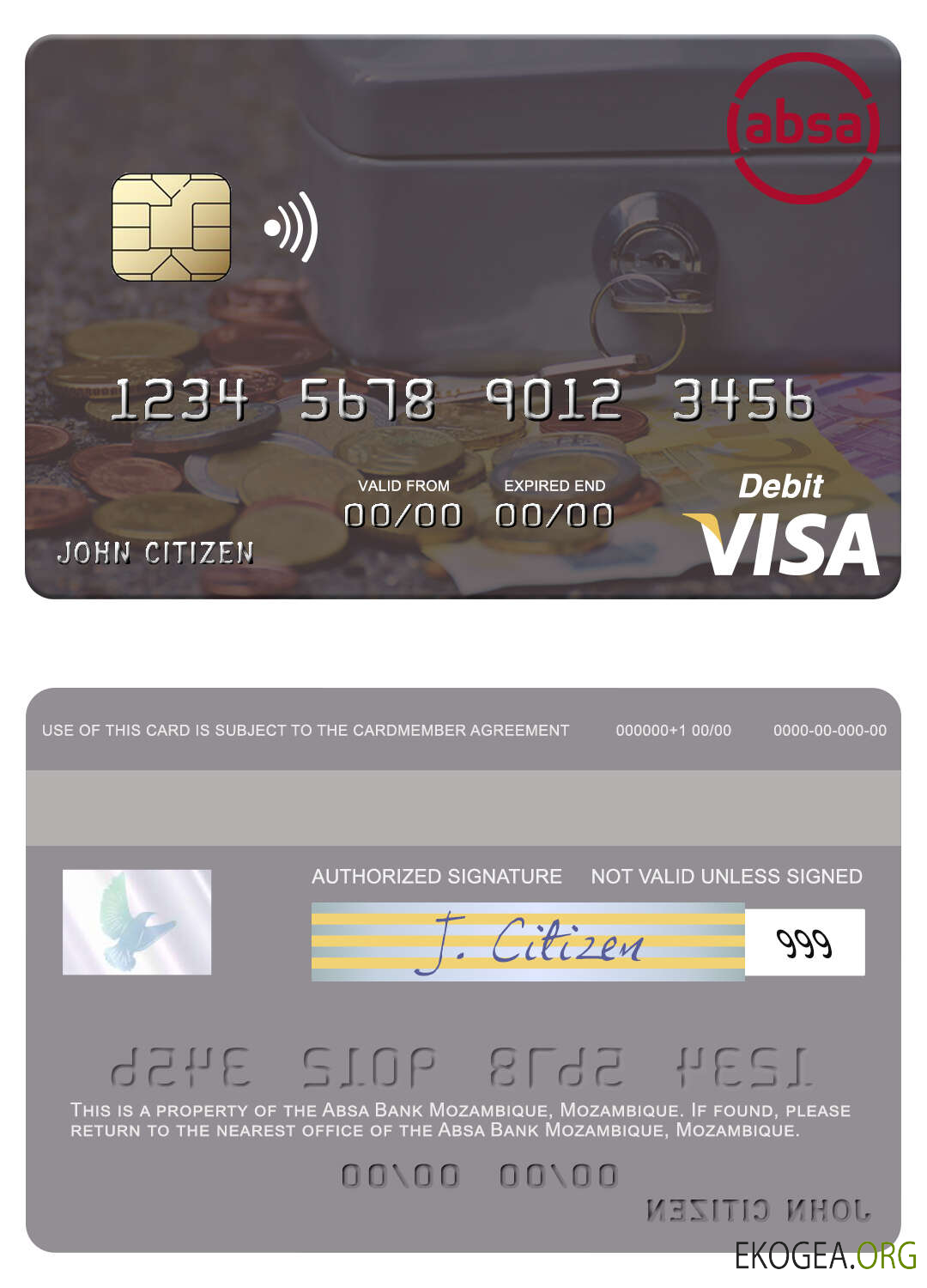 Carte de débit visa Mozambique Absa Bank Mozambique
